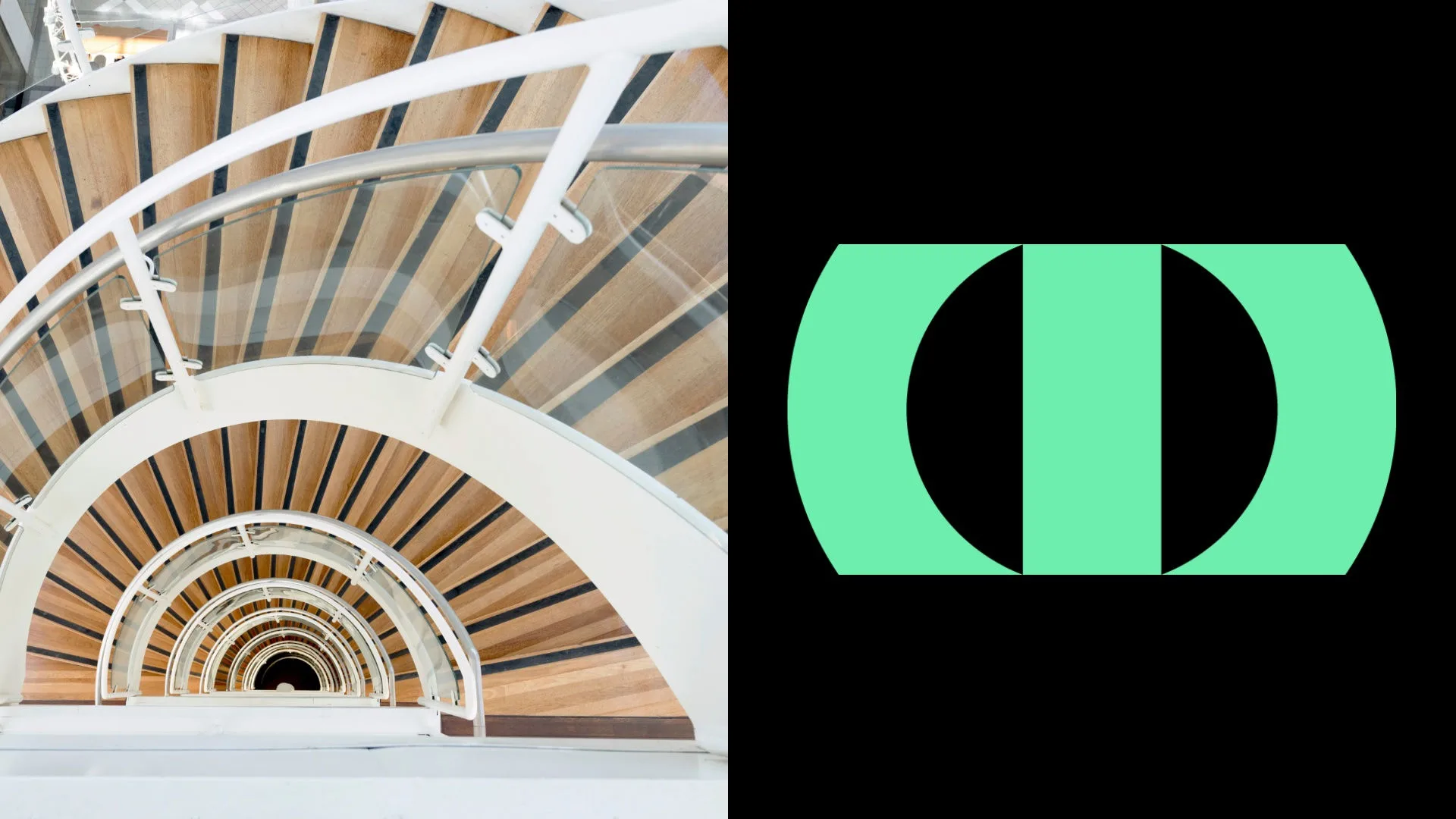 Spiral staircase with the OneTrust monogram