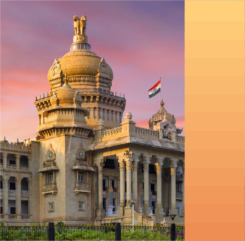 The Vidhana Soudha legislature building in Bengaluru, India