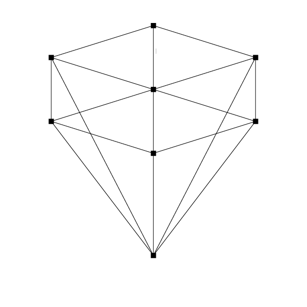 Abstract cone shape built from line and dot elements