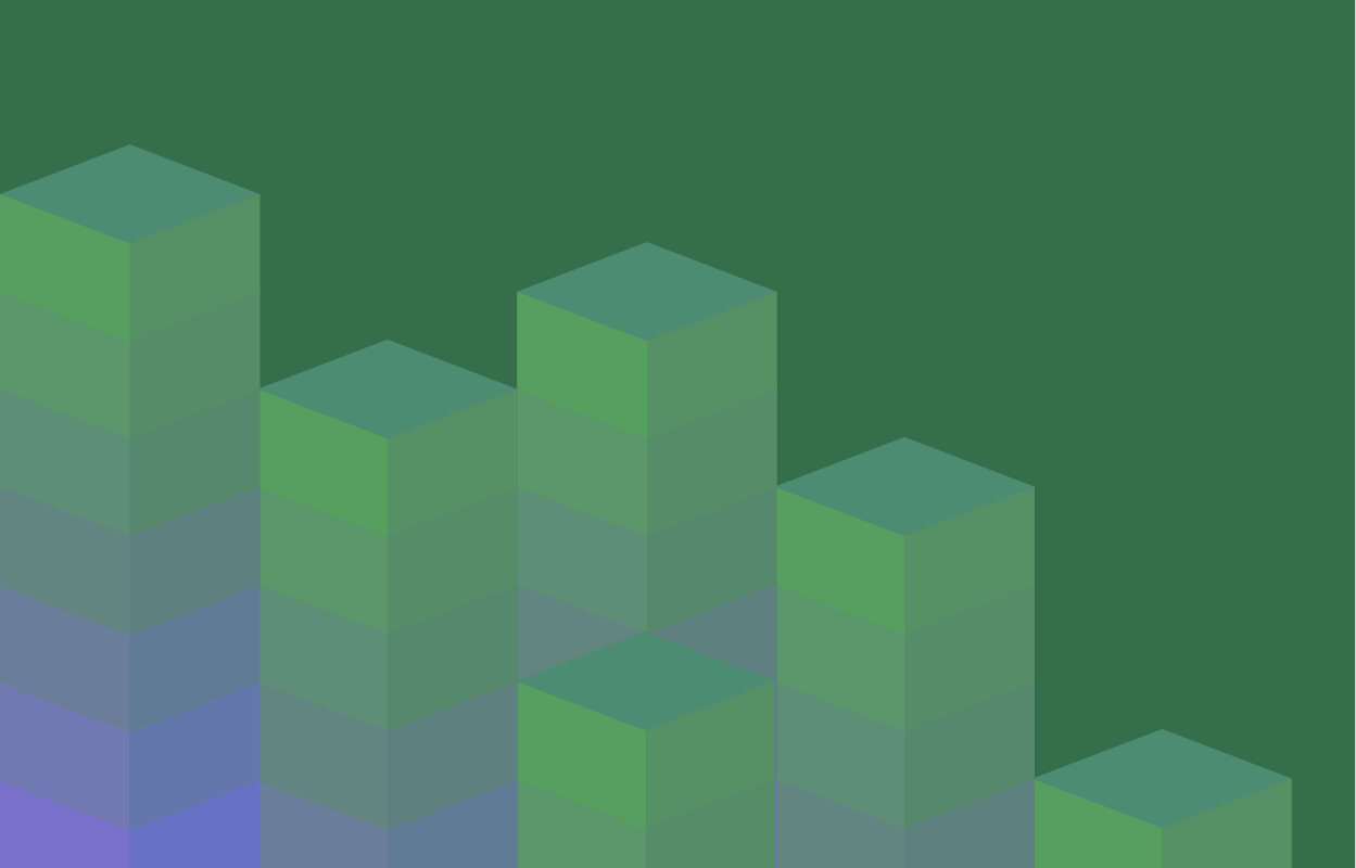 Green cube stacks on an emerald background.