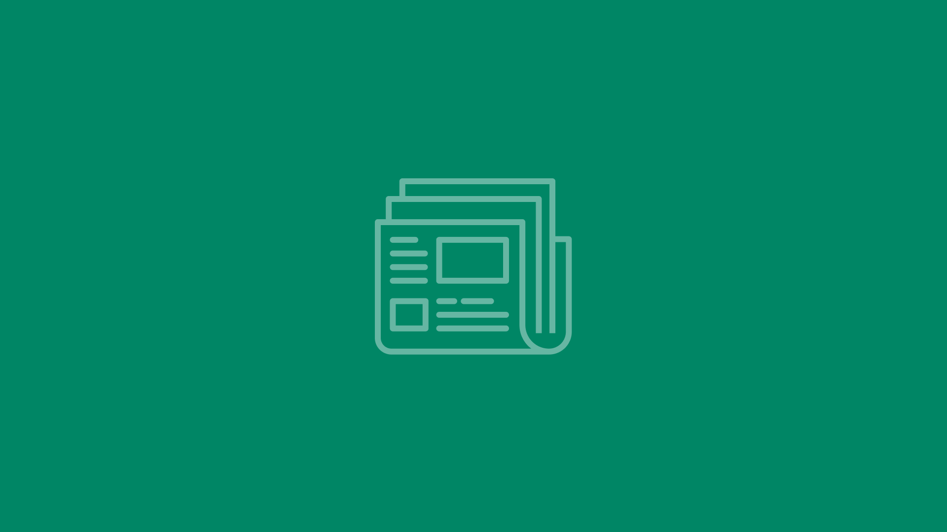 Folded newspaper icon with a teal geometric background