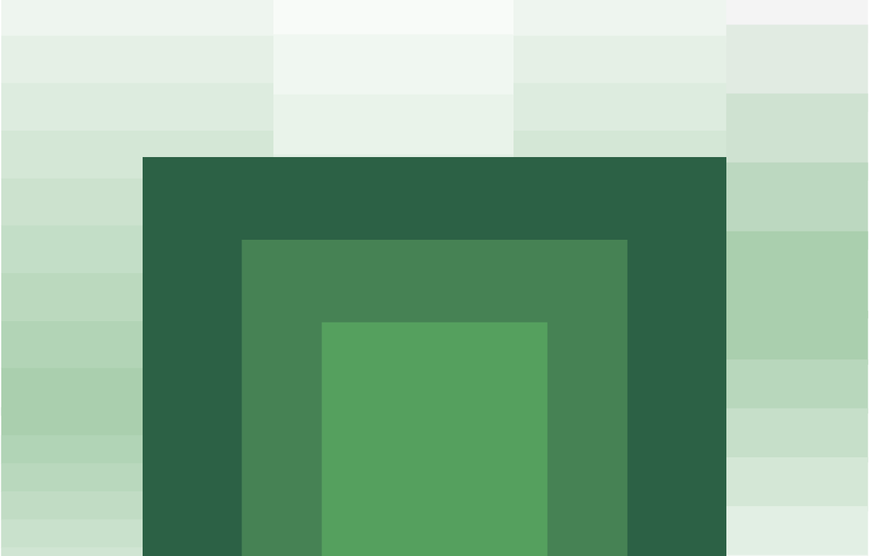 Green squares on an off white gradient background.