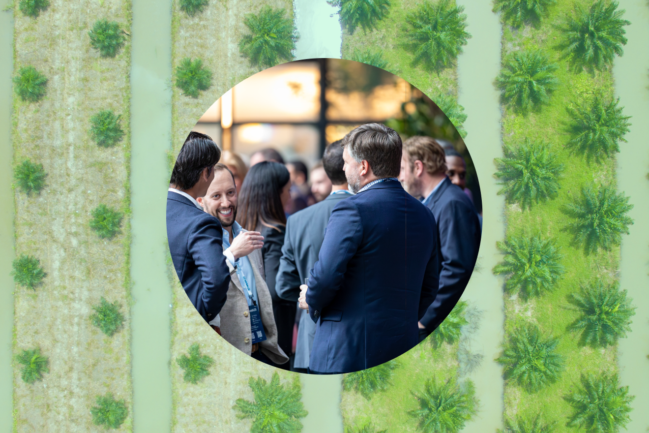 Group of colleagues networking at TrustWeek event