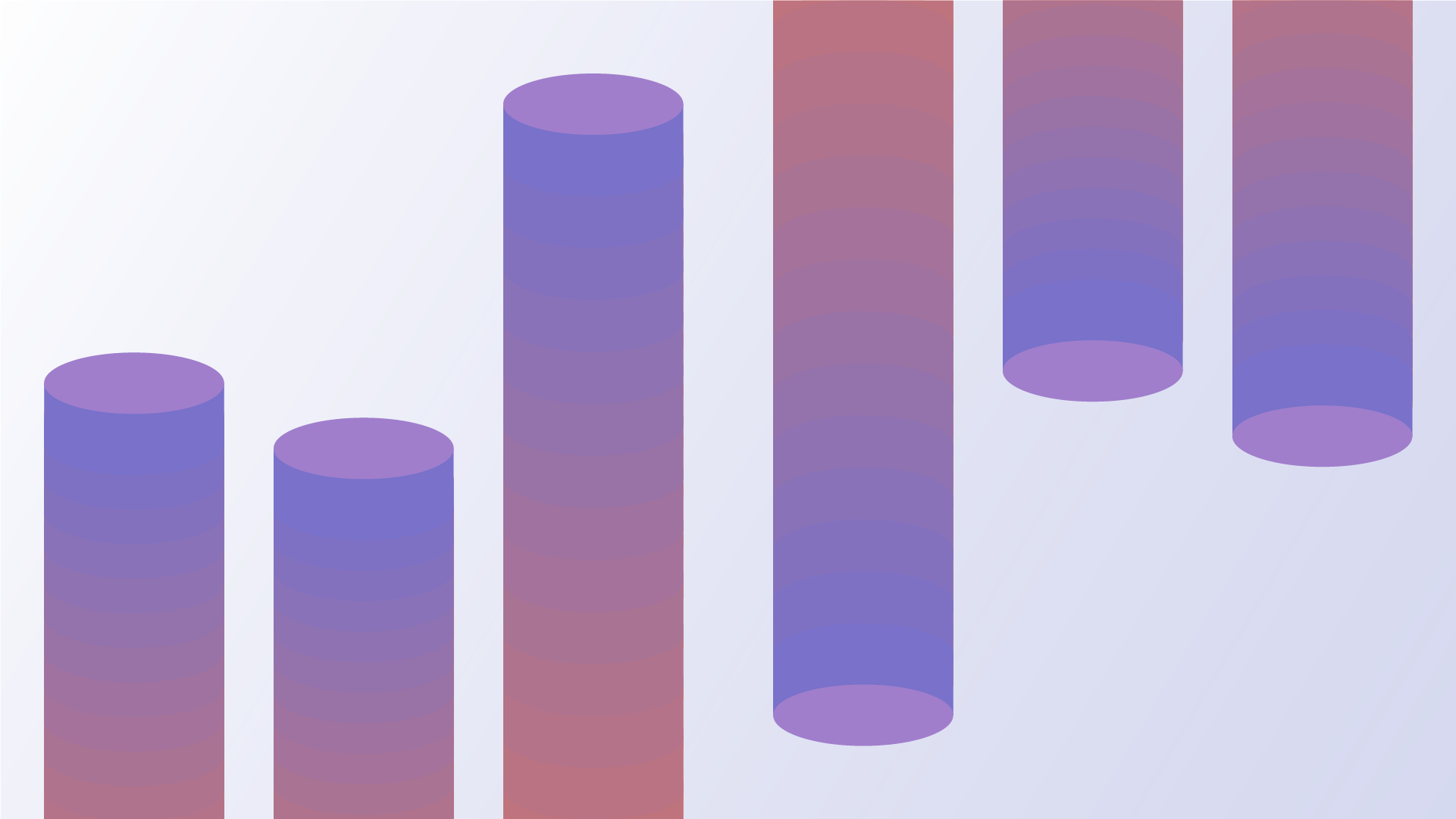 Multiple cylindrical bars extending up and down